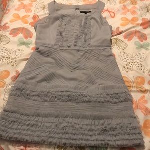 BCBG Maxazria Pewter Tulle detailed cocktail dress